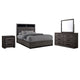 Zo 4 Piece Bedroom Set | King Size | Gray Black 2 Tone BM328607