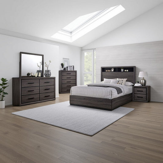 Zo 4 Piece Bedroom Set | King Size | Gray Black 2 Tone