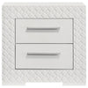 Ivon Nightstand 2 Drawers 26 Inch Modern Glossy White Solid Hardwood BM328643