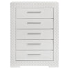 Ivon Tall Dresser Chest 5 Drawers Modern Glossy White Solid Hardwood BM328645