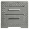Ivon Nightstand 2 Storage Drawers 26 Inch Glossy Gray Hardwood BM328648