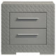 Ivon Nightstand 2 Storage Drawers 26 Inch Glossy Gray Hardwood BM328648