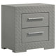 Ivon Nightstand, 2 Storage Drawers, 26 Inch Glossy Gray Hardwood