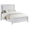 Leva King Bed Upholstered LED Headboard Modern White Acacia Wood