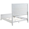Leva King Bed Upholstered LED Headboard Modern White Acacia Wood