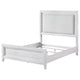 Leva King Bed Upholstered LED Headboard Modern White Acacia Wood