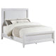 Leva California King Bed Upholstered LED Headboard White Acacia Wood