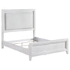 Leva California King Bed, Upholstered LED Headboard, White Acacia Wood