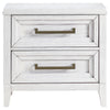 Leva Nightstand 28 Inch Distressed White Acacia Wood 2 Drawers BM328654