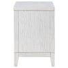 Leva Nightstand 28 Inch Distressed White Acacia Wood 2 Drawers BM328654