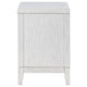 Leva Nightstand 28 Inch Distressed White Acacia Wood 2 Drawers BM328654
