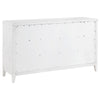 Leva Wide Dresser Classic Distressed White Acacia Wood 6 Drawers BM328655