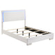 Sok 4pc Full Size Bedroom Set, Modern White, LED Upholstered Headboard