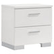 Sok 4pc Full Size Bedroom Set, Modern White, LED Upholstered Headboard
