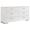 Sok 4pc Twin Size Bedroom Set, Modern White, LED Upholstered Headboard