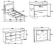 Sok 4pc Twin Size Bedroom Set, Modern White, LED Upholstered Headboard