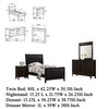 Vida 4pc Twin Size Bedroom Set Brown Faux Leather Upholstery Dresser