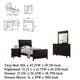 Vida 4pc Twin Size Bedroom Set Brown Faux Leather Upholstery Dresser