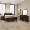 Nim 4pc Full Size Bedroom Set, Dresser, Dark Brown Sleigh Headboard