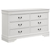 Nim 4pc Full Size Bedroom Set, Dresser, Modern White Sleigh Headboard