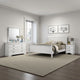 Nim 4pc Full Size Bedroom Set, Dresser, Modern White Sleigh Headboard