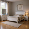 Nim 4pc Full Size Bedroom Set, Dresser, Modern White Sleigh Headboard