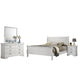 Nim 4pc Full Size Bedroom Set, Dresser, Modern White Sleigh Headboard