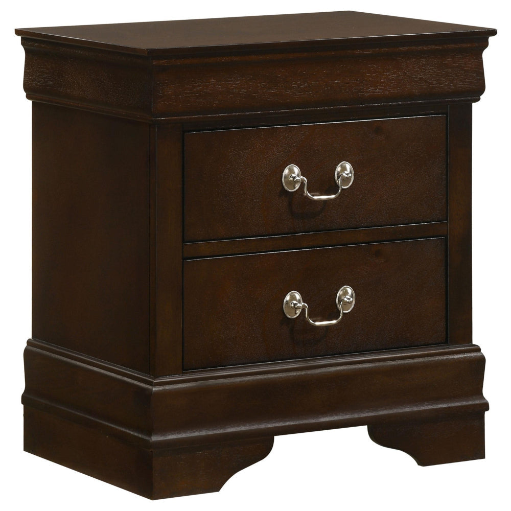 Nim 4pc Twin Size Bedroom Set Dresser Dark Brown Sleigh Headboard