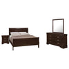 Nim 4pc Twin Size Bedroom Set, Dresser, Dark Brown Sleigh Headboard