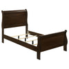 Nim 4pc Twin Size Bedroom Set Dresser Dark Brown Sleigh Headboard