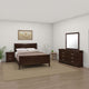 Nim 4pc Twin Size Bedroom Set, Dresser, Dark Brown Sleigh Headboard