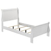 Nim 4pc Twin Size Bedroom Set, Dresser, Modern White Sleigh Headboard
