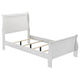 Nim 4pc Twin Size Bedroom Set Dresser Modern White Sleigh Headboard