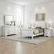 Nim 4pc Twin Size Bedroom Set, Dresser, Modern White Sleigh Headboard