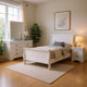 Nim 4pc Twin Size Bedroom Set, Dresser, Modern White Sleigh Headboard