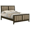 Wily Full Size Bed Channel Tufted Upholstered Headboard Dark Brown