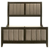 Wily Full Size Bed Channel Tufted Upholstered Headboard Dark Brown