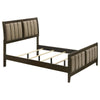 Wily Full Size Bed, Channel Tufted Upholstered Headboard, Dark Brown