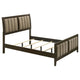 Wily Full Size Bed, Channel Tufted Upholstered Headboard, Dark Brown