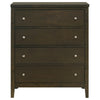 Wily Tall Dresser Chest Dark Brown Wood 4 Drawer Round Nickel Knobs BM328675