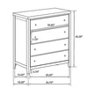 Wily Tall Dresser Chest Dark Brown Wood 4 Drawer Round Nickel Knobs BM328675