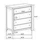 Wily Tall Dresser Chest Dark Brown Wood 4 Drawer Round Nickel Knobs BM328675