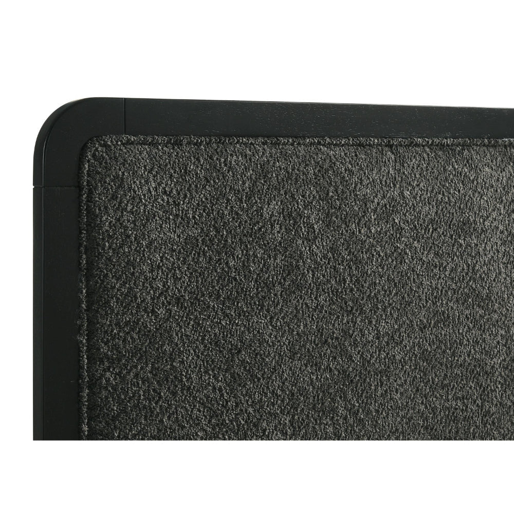 Cavy King Size Bed Channel Tufted Upholstered Headboard Black Gray