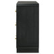Cavy Wide Dresser 6 Storage Drawers Black Wood Round Gold Knobs BM328679