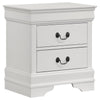 Nim Nightstand, 2 Storage Drawers, 24 Inch, Classic White Molded Trim