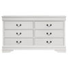 Nim Wide Dresser 6 Storage Drawers Classic White Molded Trim Edges BM328686