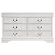 Nim Wide Dresser 6 Storage Drawers Classic White Molded Trim Edges BM328686