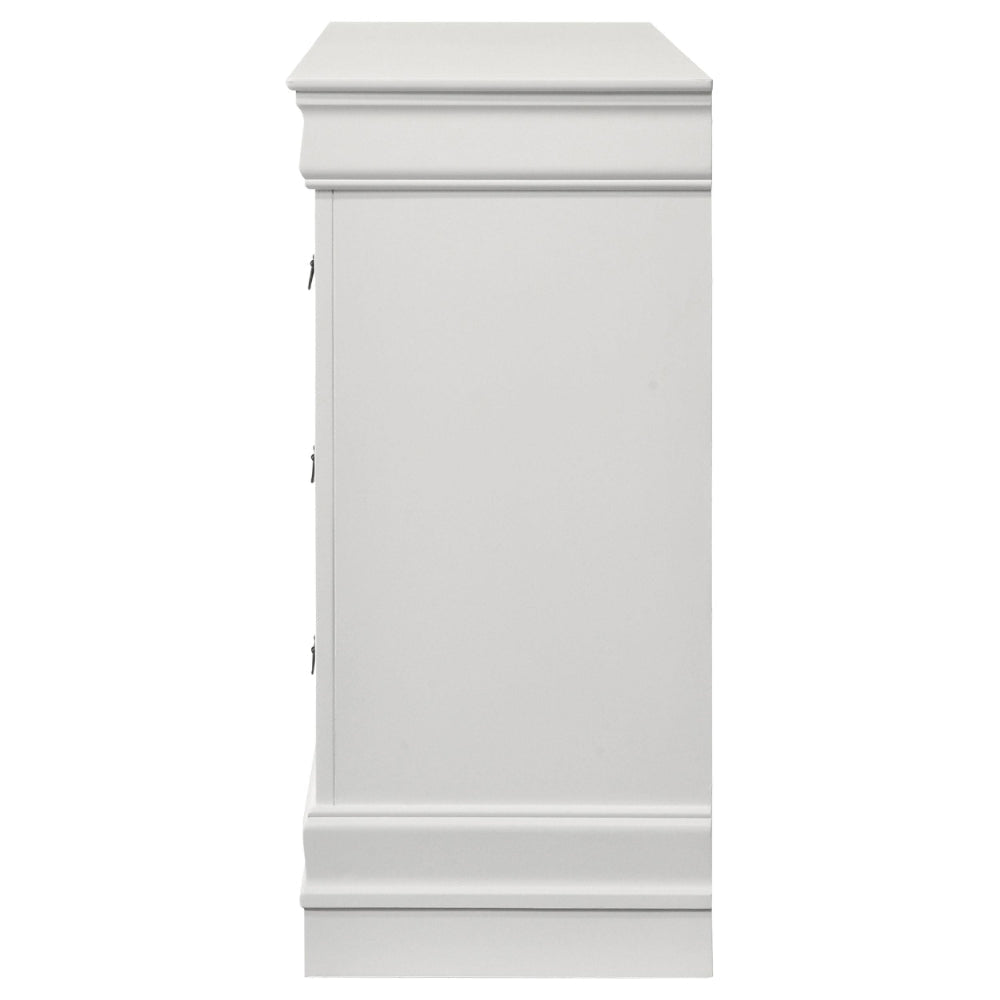 Nim Wide Dresser 6 Storage Drawers Classic White Molded Trim Edges BM328686