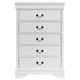 Nim Tall Dresser Chest 5 Storage Drawers Classic White Molded Trim BM328687