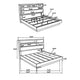 Fene California King Bed Bookcase Headboard Gray Hidden Storage BM328690